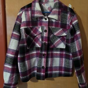 Plaid Women's Jacket in Pink and Black